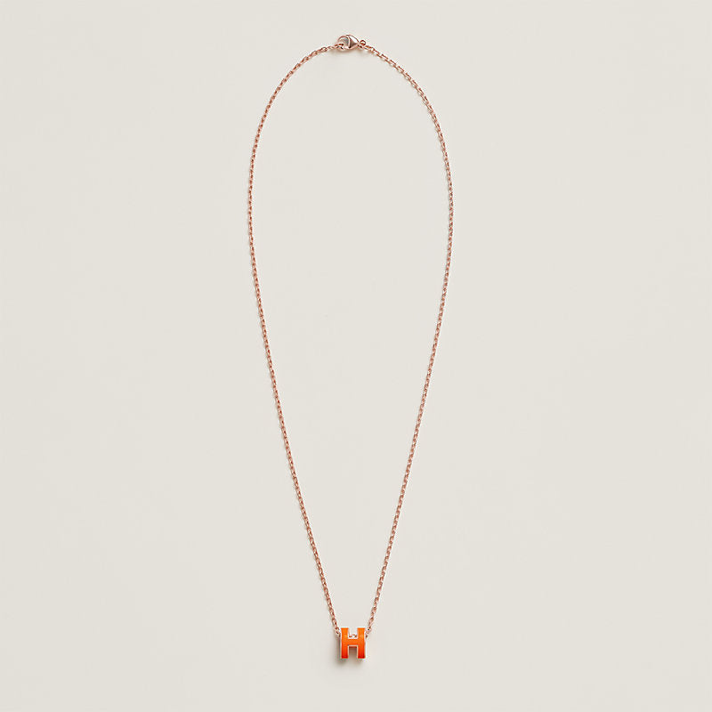 18K Mini Pop Hermes Orange Necklace