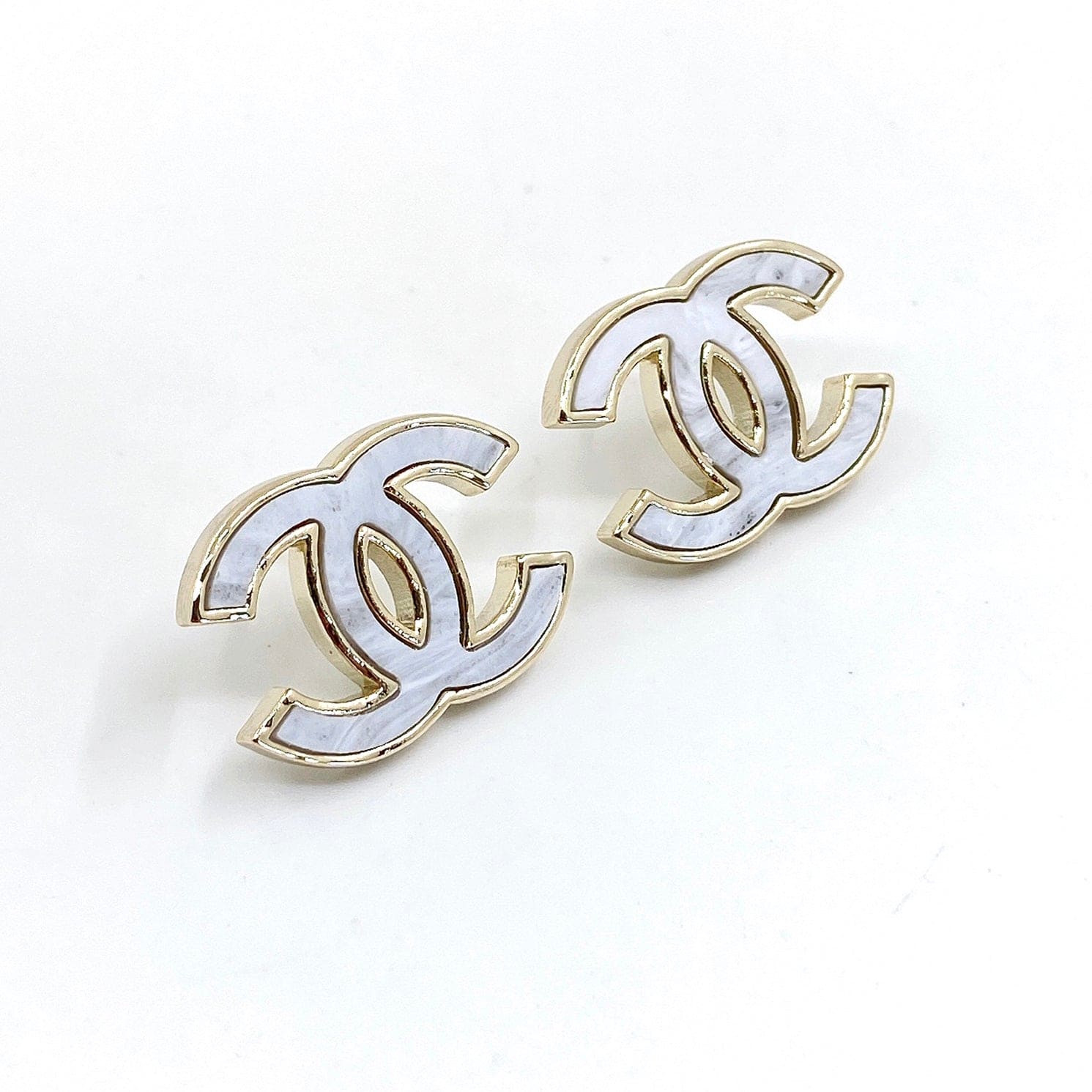 18K  Chanel Marble Earrings