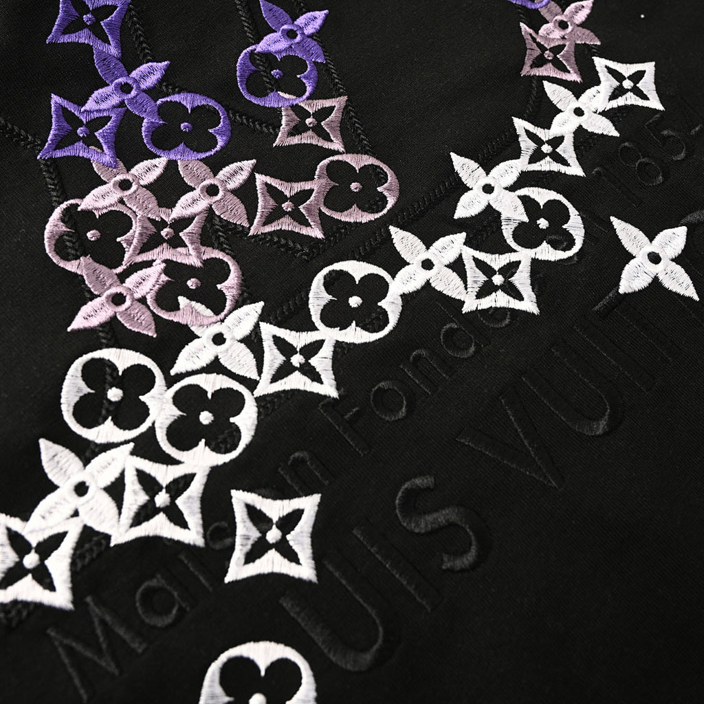 Louis Vuitton Gradient Shoulder-Letter Short-Sleeve T-Shirt