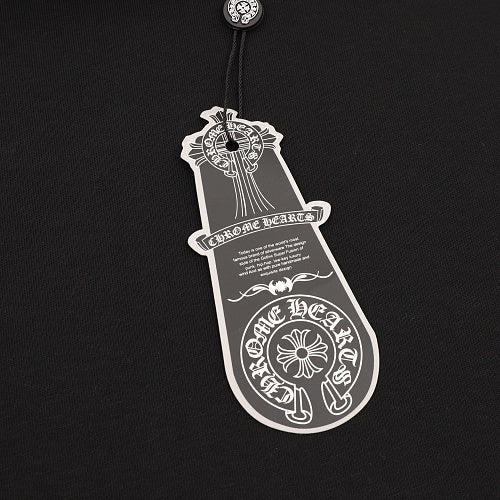 Chrome Hearts Color-block Gothic Script Cross Necklace T-Shirt
