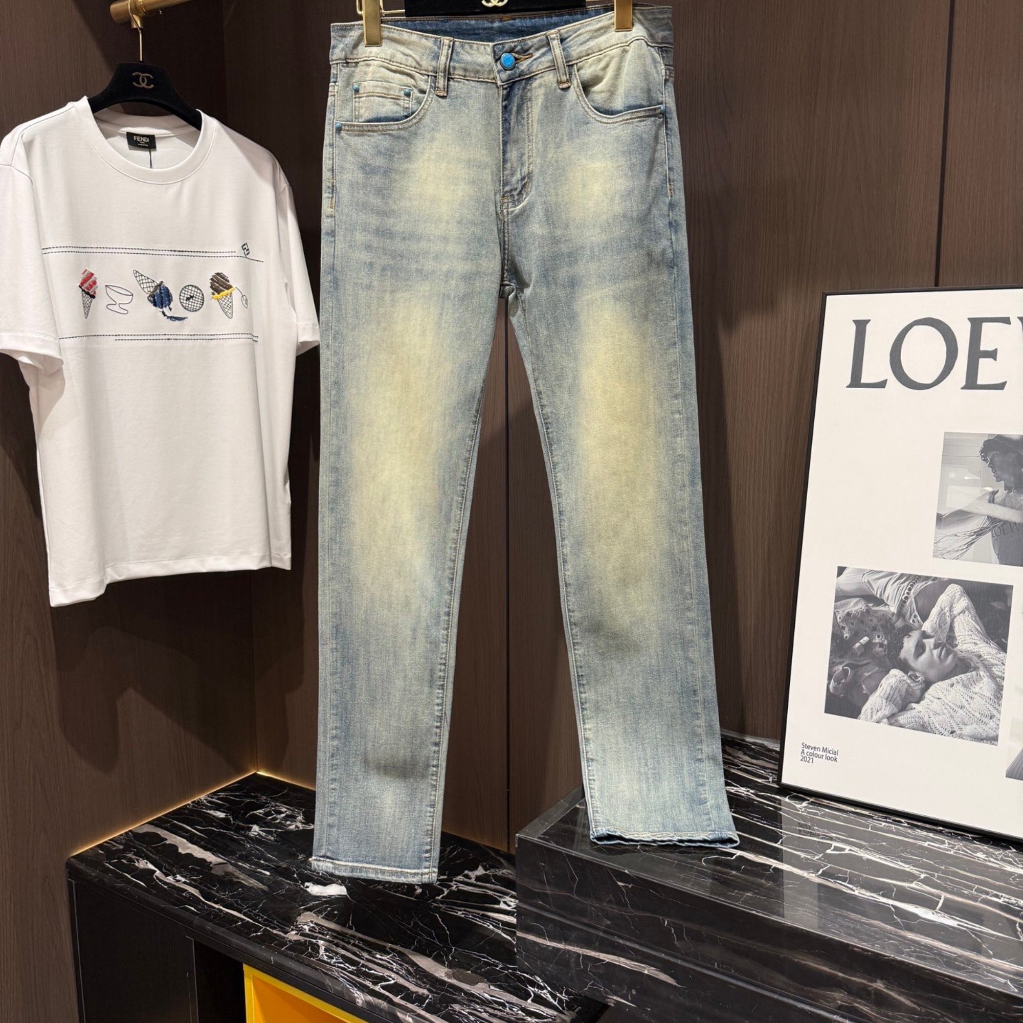 Louis Vuitton Logo-Embroidered Jeans