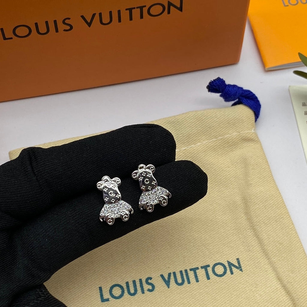 18K Louis Vuitton Bear Earrings