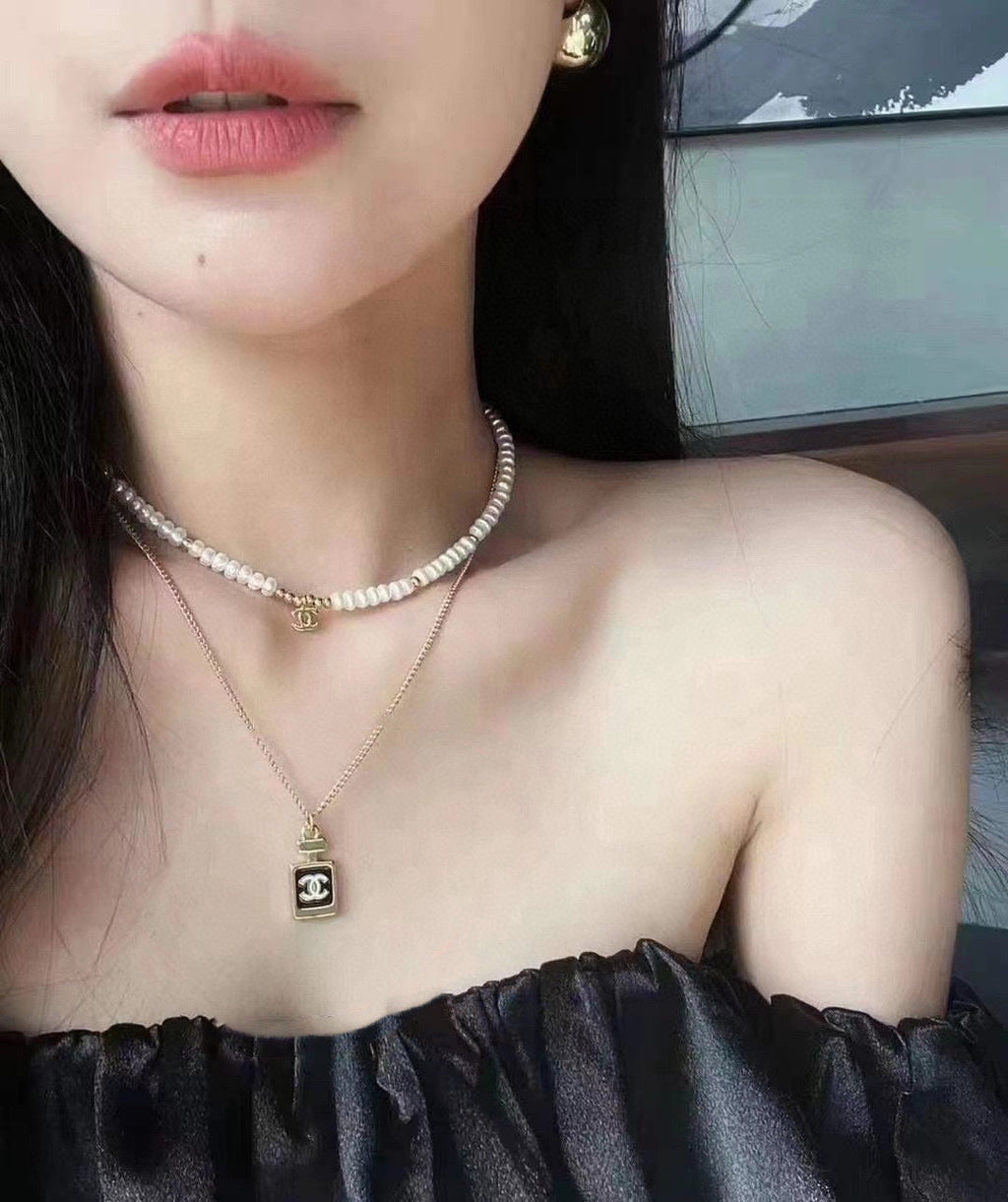 18K  Chanel Perfume Bottle Necklace