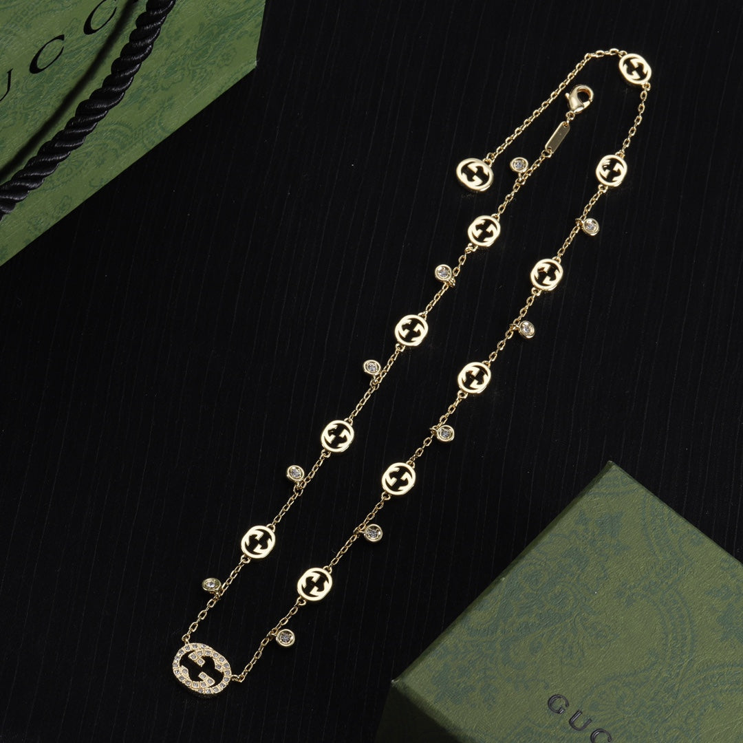 18K Double Gucci Chain Necklace